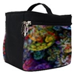 Floral Fractal 3d Art Pattern Make Up Travel Bag (Small)