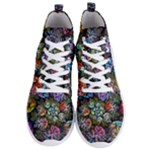 Floral Fractal 3d Art Pattern Men s Lightweight High Top Sneakers