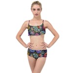 Floral Fractal 3d Art Pattern Layered Top Bikini Set