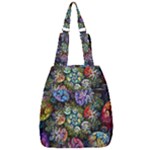 Floral Fractal 3d Art Pattern Center Zip Backpack