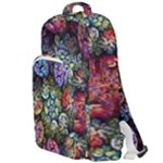 Floral Fractal 3d Art Pattern Double Compartment Backpack