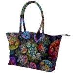 Floral Fractal 3d Art Pattern Canvas Shoulder Bag