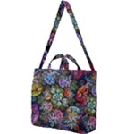 Floral Fractal 3d Art Pattern Square Shoulder Tote Bag