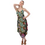 Floral Fractal 3d Art Pattern Layered Bottom Dress