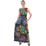 Floral Fractal 3d Art Pattern Chiffon Mesh Boho Maxi Dress