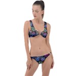 Floral Fractal 3d Art Pattern Ring Detail Crop Bikini Set