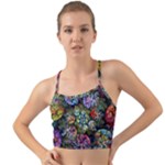 Floral Fractal 3d Art Pattern Mini Tank Bikini Top