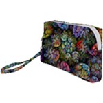 Floral Fractal 3d Art Pattern Wristlet Pouch Bag (Small)