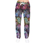 Floral Fractal 3d Art Pattern Women Velvet Drawstring Pants