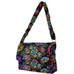 Floral Fractal 3d Art Pattern Full Print Messenger Bag (L)