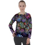 Floral Fractal 3d Art Pattern Women s Long Sleeve Raglan T-Shirt