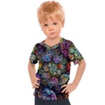 Floral Fractal 3d Art Pattern Kids  Sports T-Shirt