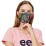 Floral Fractal 3d Art Pattern Fitted Cloth Face Mask (Adult)