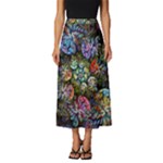 Floral Fractal 3d Art Pattern Classic Midi Chiffon Skirt