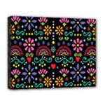 Mexican Folk Art Seamless Pattern Canvas 14  x 11  (Stretched)