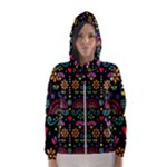 Mexican Folk Art Seamless Pattern Women s Hooded Windbreaker