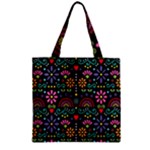 Mexican Folk Art Seamless Pattern Zipper Grocery Tote Bag