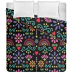 Mexican Folk Art Seamless Pattern Duvet Cover Double Side (California King Size)