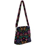 Mexican Folk Art Seamless Pattern Zipper Messenger Bag