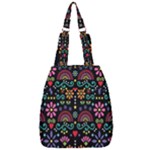 Mexican Folk Art Seamless Pattern Center Zip Backpack