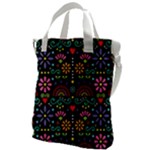 Mexican Folk Art Seamless Pattern Canvas Messenger Bag