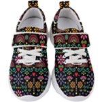 Mexican Folk Art Seamless Pattern Kids  Velcro Strap Shoes