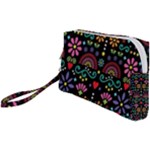 Mexican Folk Art Seamless Pattern Wristlet Pouch Bag (Small)
