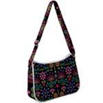 Mexican Folk Art Seamless Pattern Zip Up Shoulder Bag