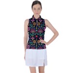 Mexican Folk Art Seamless Pattern Women s Sleeveless Polo T-Shirt