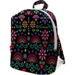 Mexican Folk Art Seamless Pattern Zip Up Backpack