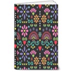 Mexican Folk Art Seamless Pattern 8  x 10  Hardcover Notebook