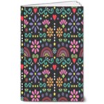 Mexican Folk Art Seamless Pattern 8  x 10  Softcover Notebook