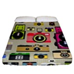 Retro Camera Pattern Graph Fitted Sheet (Queen Size)