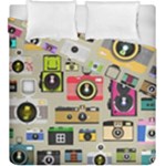 Retro Camera Pattern Graph Duvet Cover Double Side (King Size)