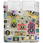 Retro Camera Pattern Graph Duvet Cover Double Side (California King Size)