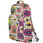 Retro Camera Pattern Graph Double Compartment Backpack