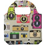 Retro Camera Pattern Graph Foldable Grocery Recycle Bag
