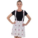 Pattern Texture Design Decorative Velvet Suspender Skater Skirt