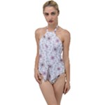 Pattern Texture Design Decorative Go with the Flow One Piece Swimsuit