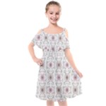 Pattern Texture Design Decorative Kids  Cut Out Shoulders Chiffon Dress