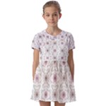Pattern Texture Design Decorative Kids  Short Sleeve Pinafore Style Dress