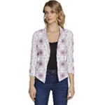 Pattern Texture Design Decorative Women s Casual 3/4 Sleeve Spring Jacket