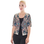 Floral Flora Flower Flowers Nature Pattern Cropped Button Cardigan