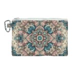Floral Flora Flower Flowers Nature Pattern Canvas Cosmetic Bag (Large)