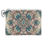 Floral Flora Flower Flowers Nature Pattern Canvas Cosmetic Bag (XL)