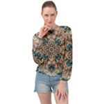 Floral Flora Flower Flowers Nature Pattern Banded Bottom Chiffon Top
