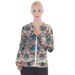 Floral Flora Flower Flowers Nature Pattern Casual Zip Up Jacket