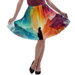 Starry Night Wanderlust: A Whimsical Adventure A-line Skater Skirt