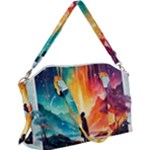 Starry Night Wanderlust: A Whimsical Adventure Canvas Crossbody Bag