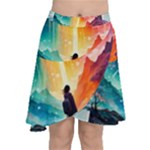 Starry Night Wanderlust: A Whimsical Adventure Chiffon Wrap Front Skirt